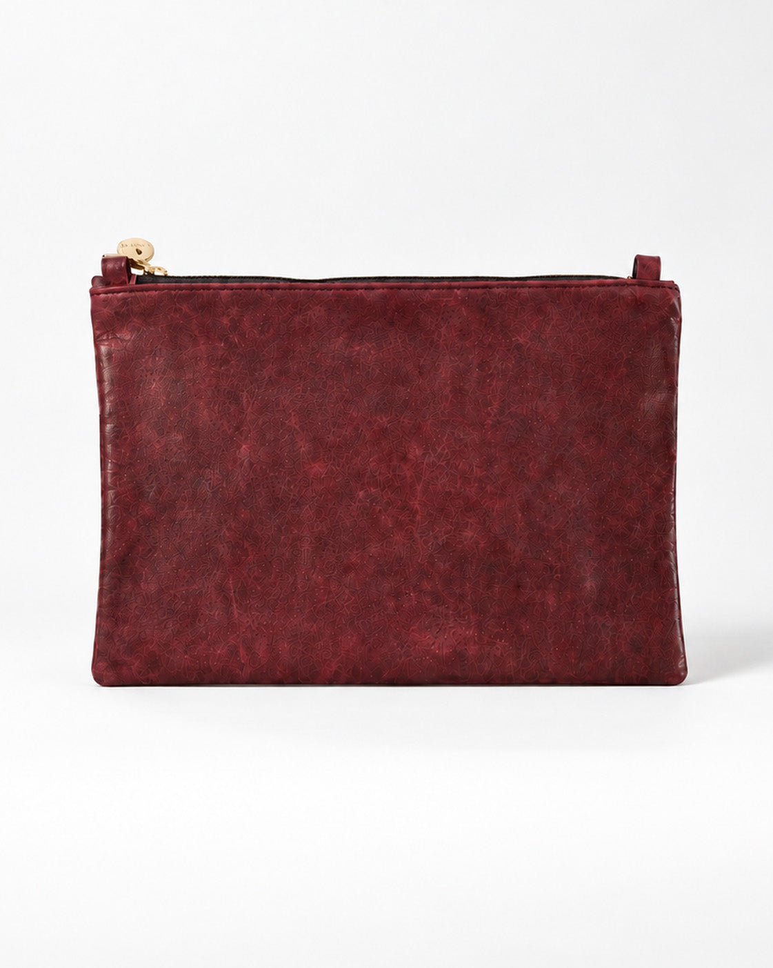 Burgundy Washed Leather Clutch • Luxury Upcycled Leather