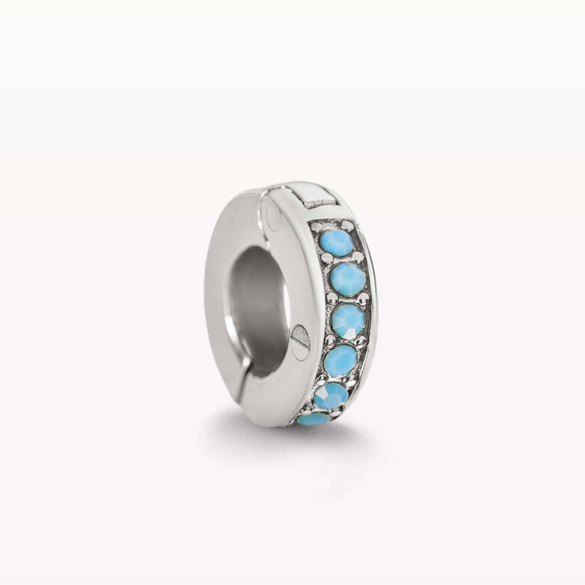 December Turquoise Birthstone Silver Galaxy Charm