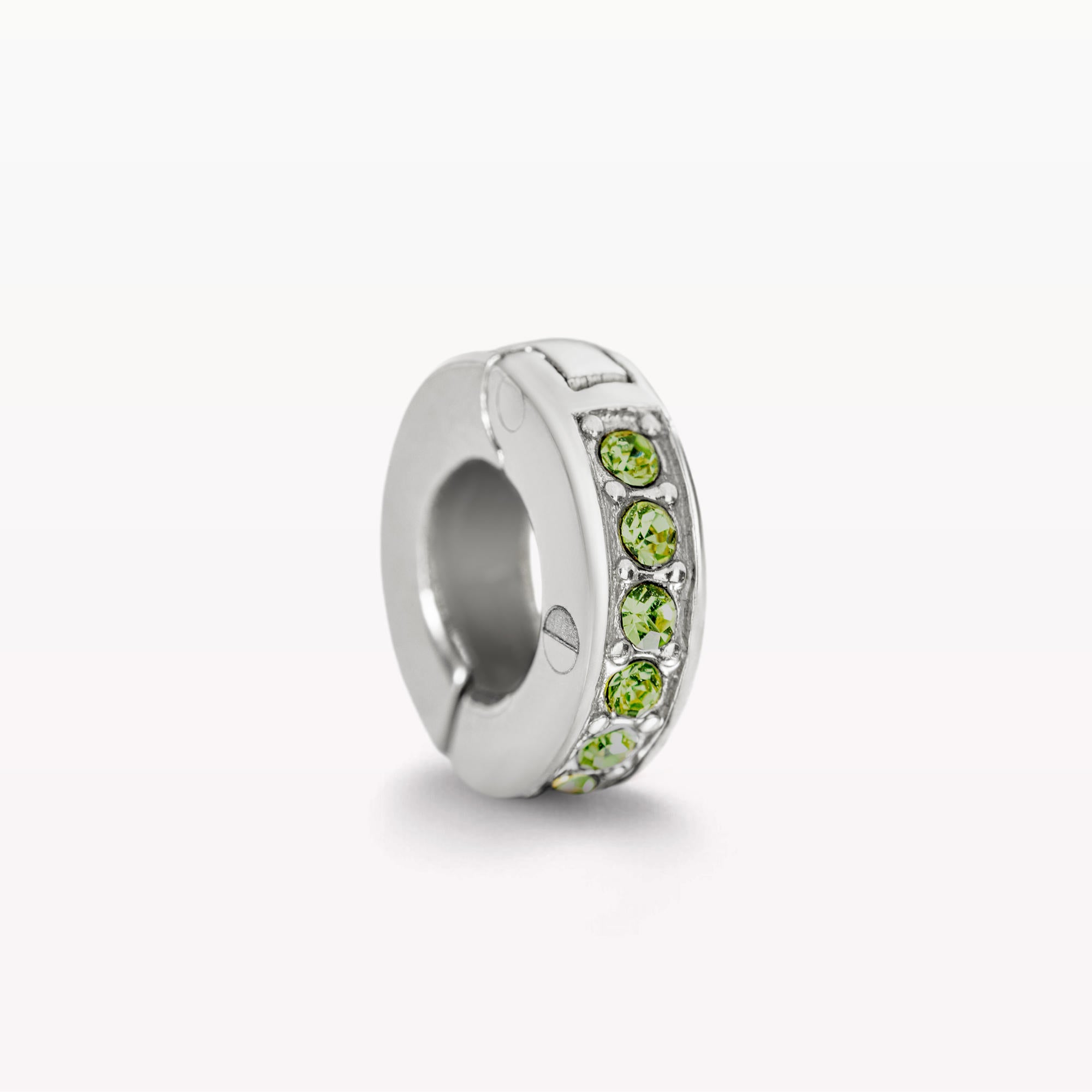 August Peridot Silver Birthstone Galaxy Charm