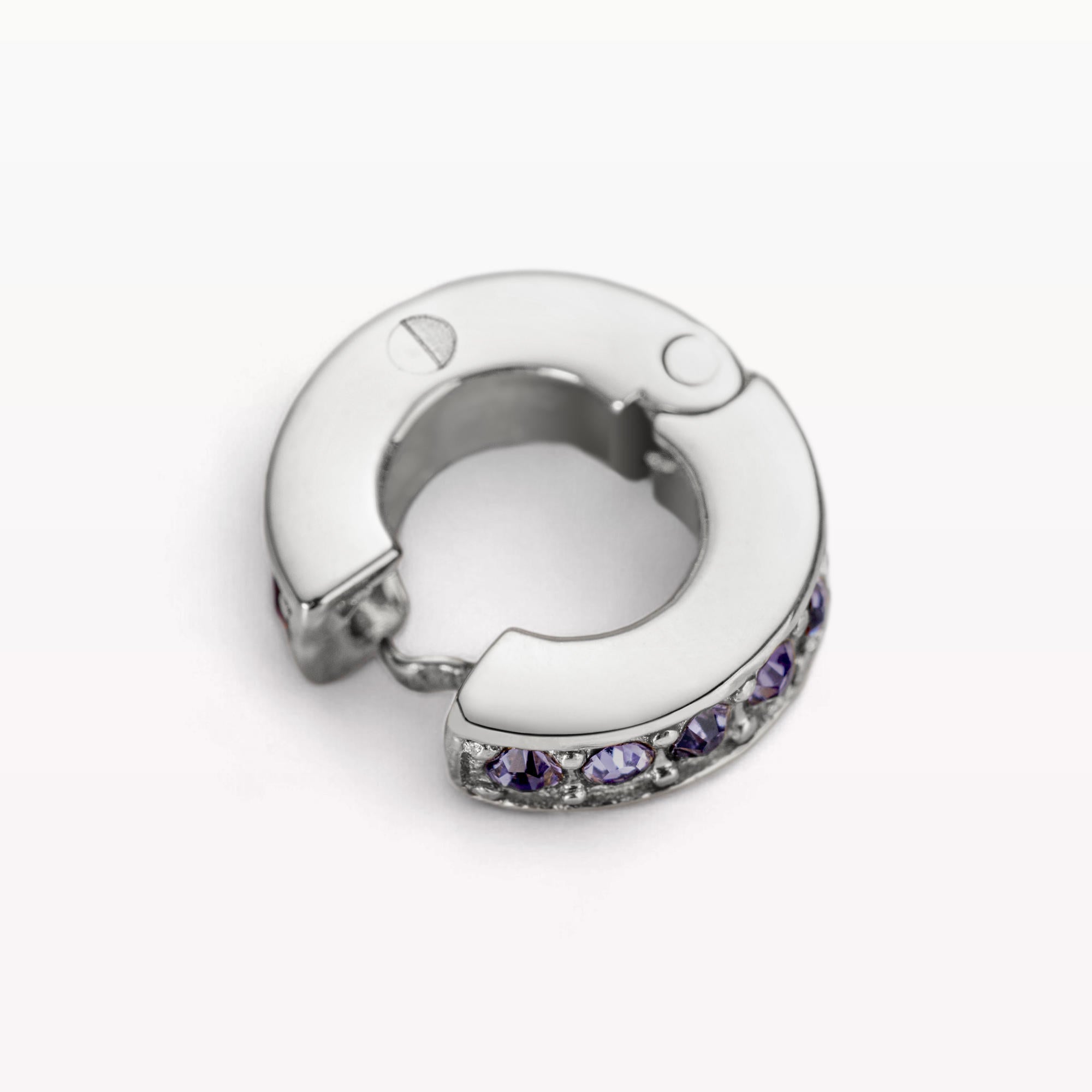 February Amethyst Silver Birthstone Galaxy Charm