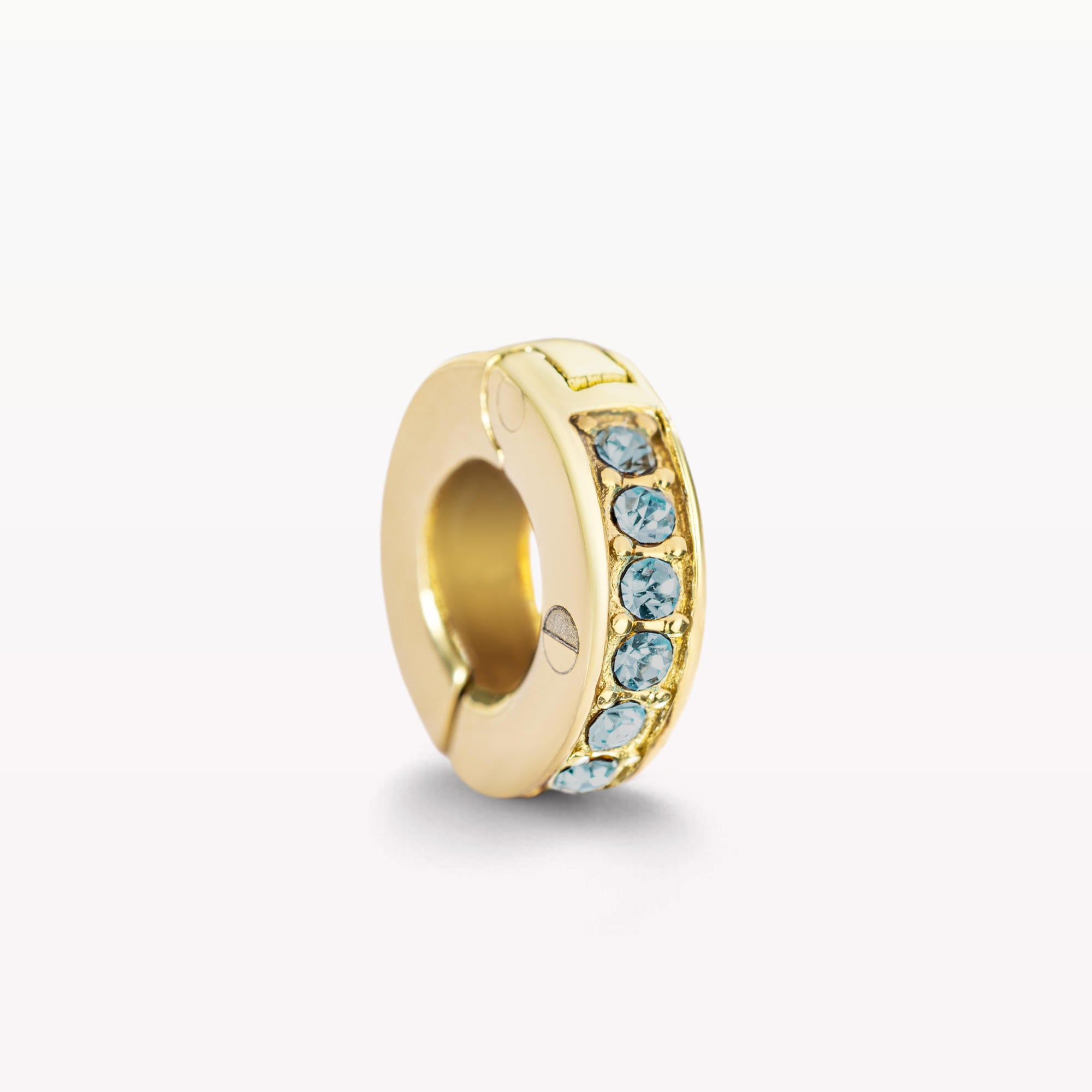 March Aquamarine Gold Birthstone Galaxy Charm