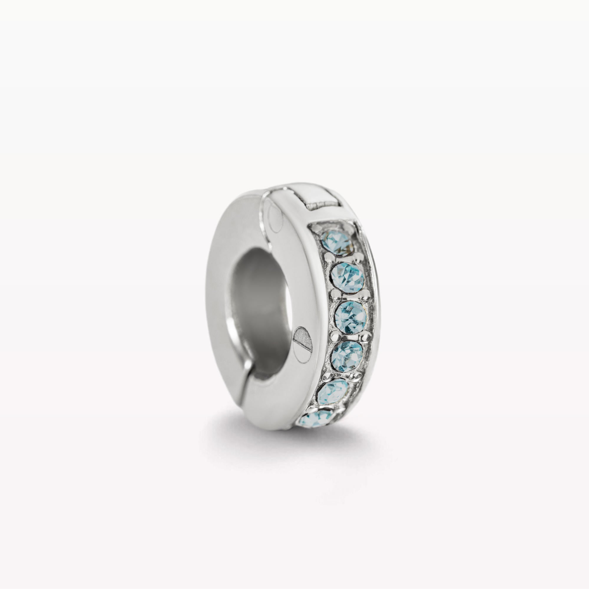 March Aquamarine Silver Birthstone Galaxy Charm