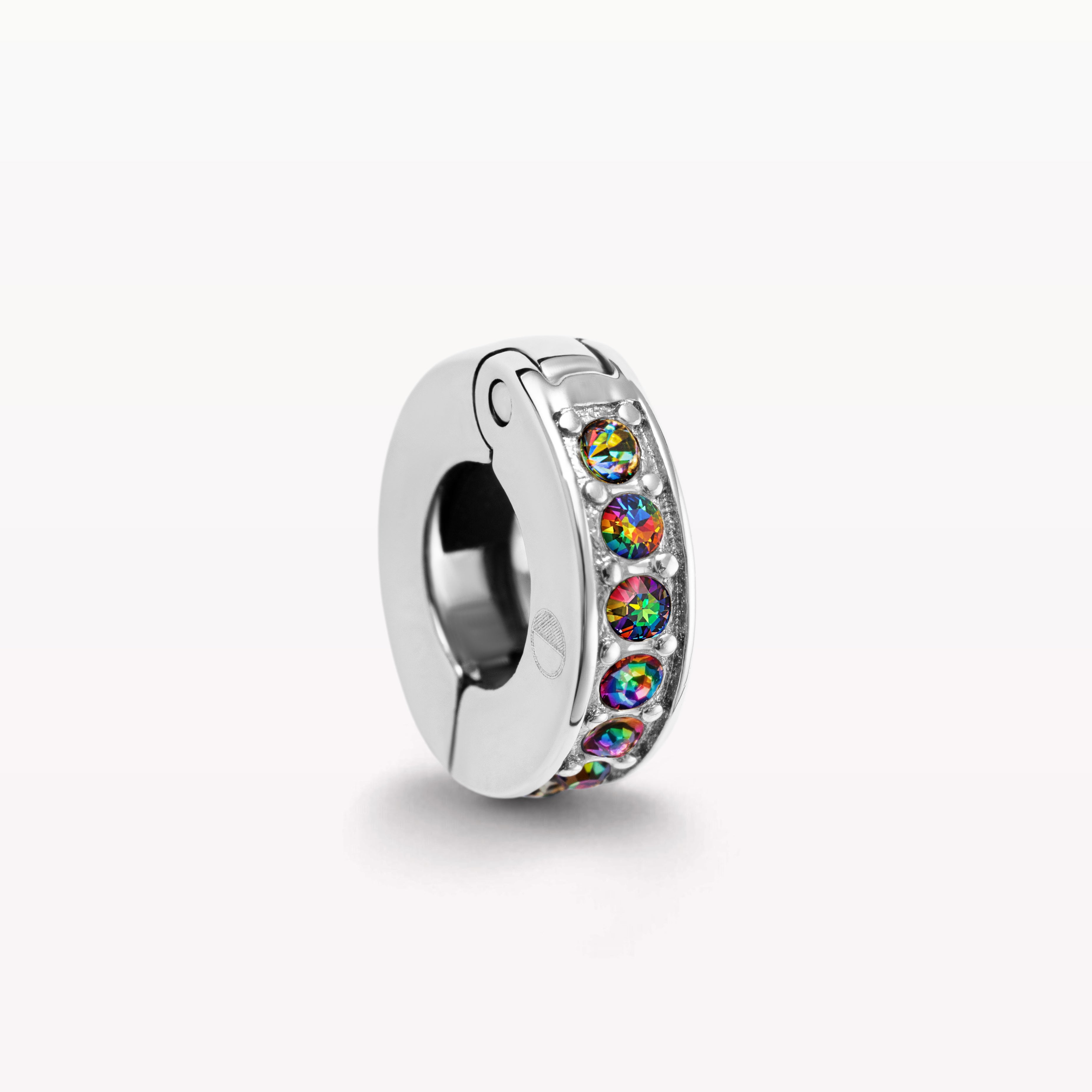 Exclusive Rainbow Moonstone Silver Clip-On Galaxy Charm