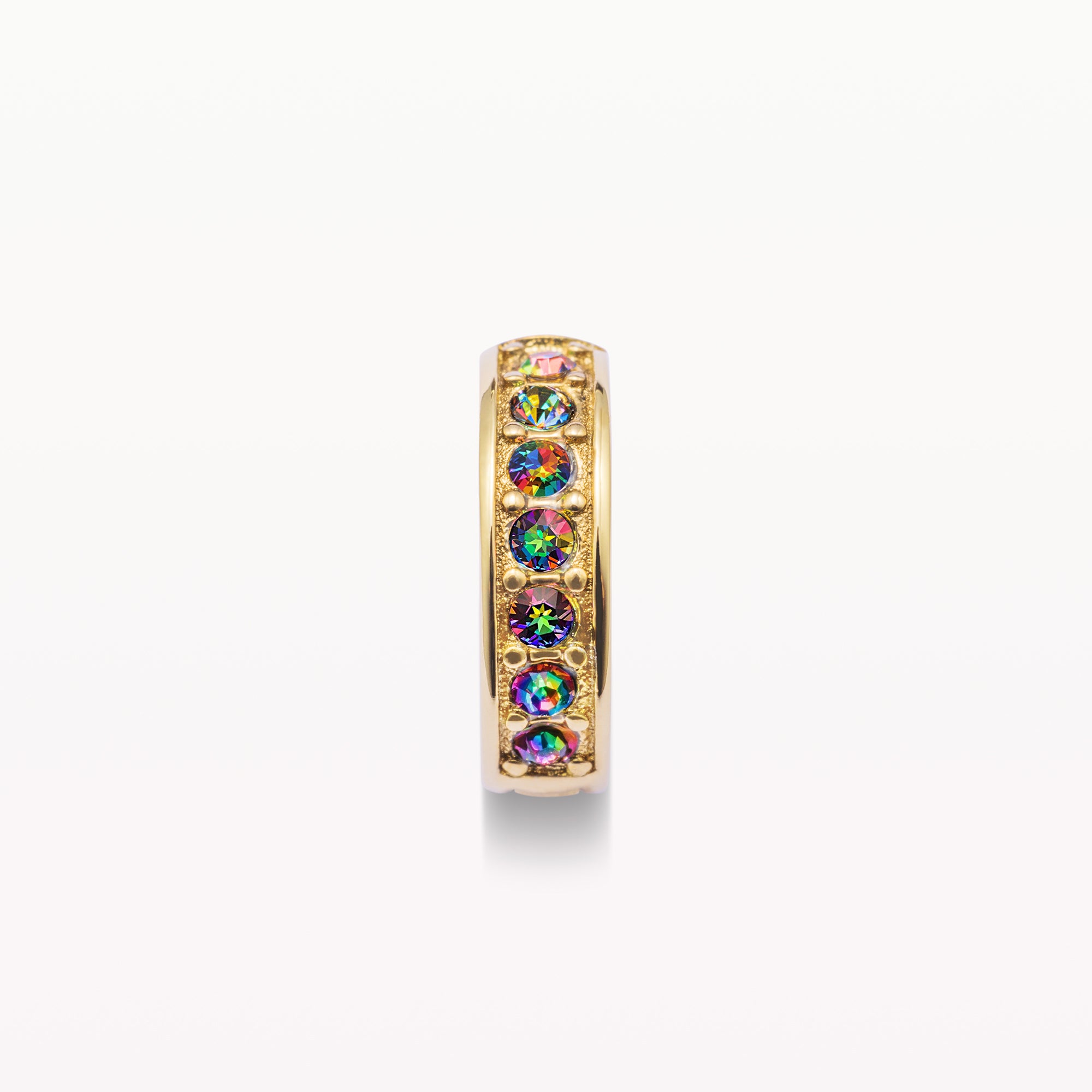 Exclusive Rainbow Moonstone Gold Clip-On Galaxy Charm