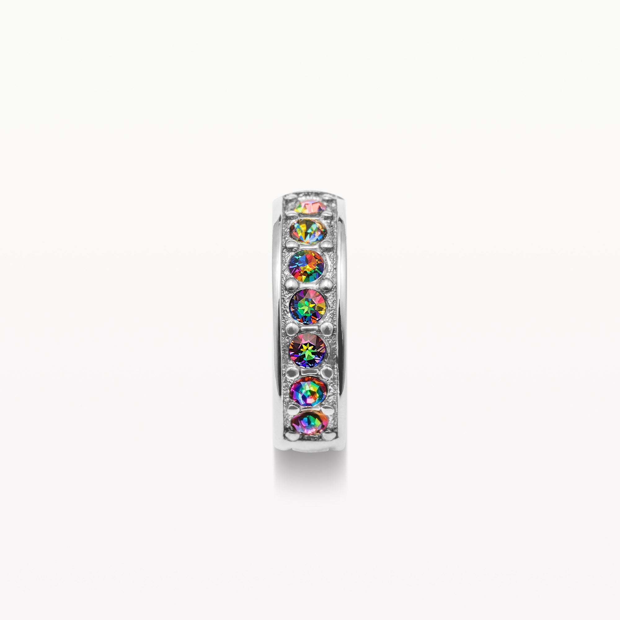 Exclusive Rainbow Moonstone Silver Clip-On Galaxy Charm