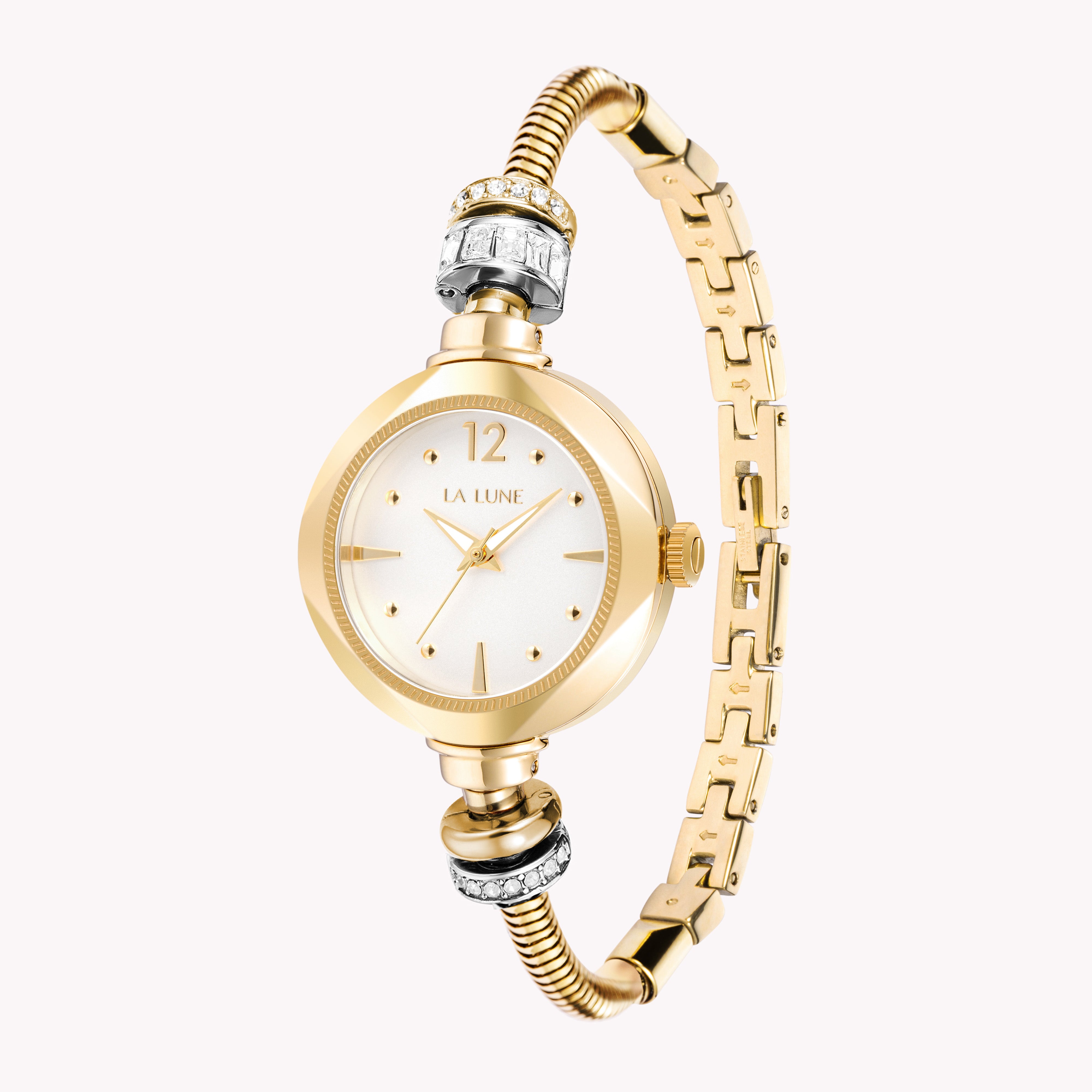 Gold & Silver Moon Watch + Galaxy Charm Set
