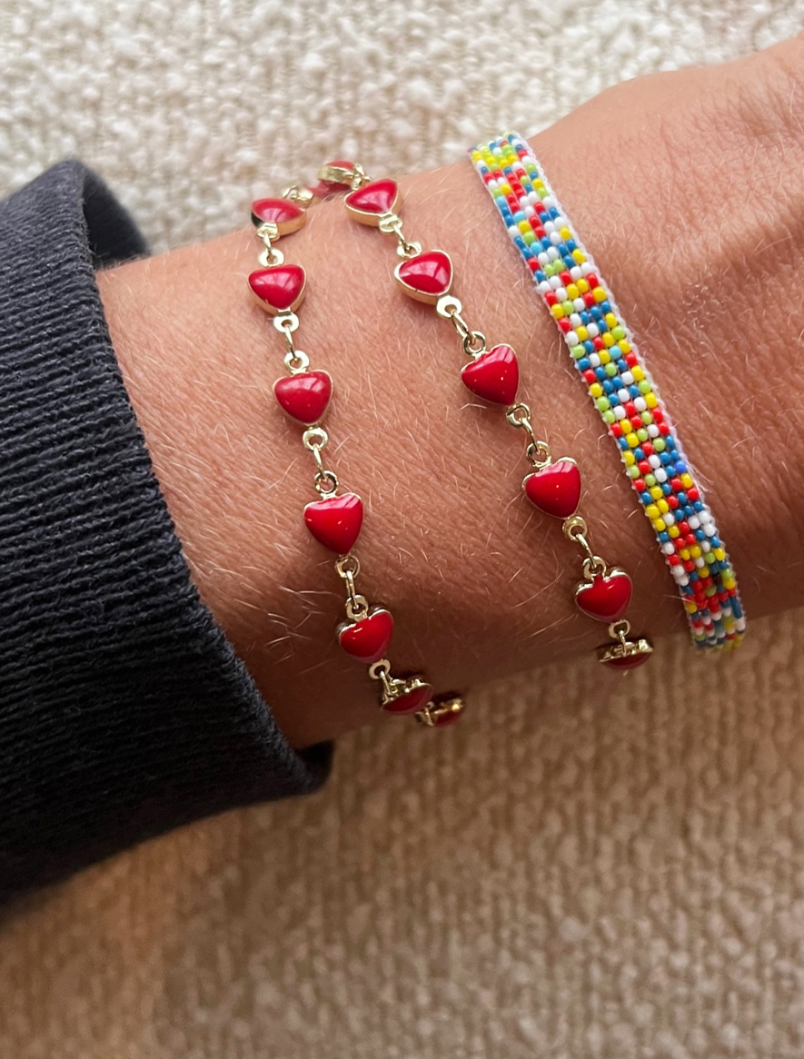 Red Hearts Enameled Limited Edition Bracelet
