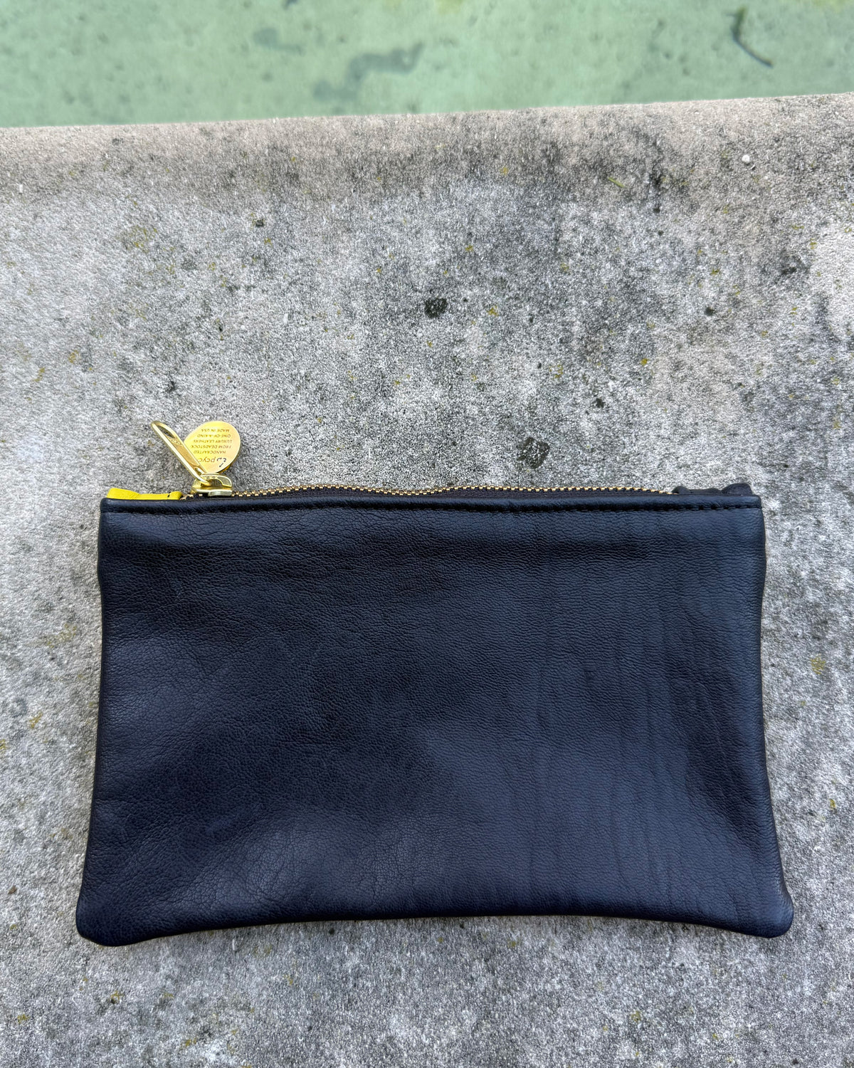 Yellow + Black Two-Tone Leather Wallet • Upcycled Luxury Leather