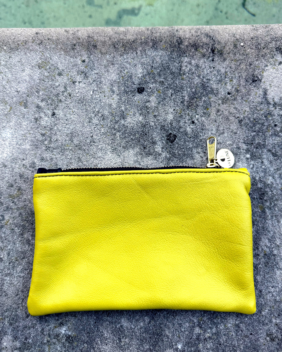 Yellow + Black Two-Tone Leather Wallet • Upcycled Luxury Leather