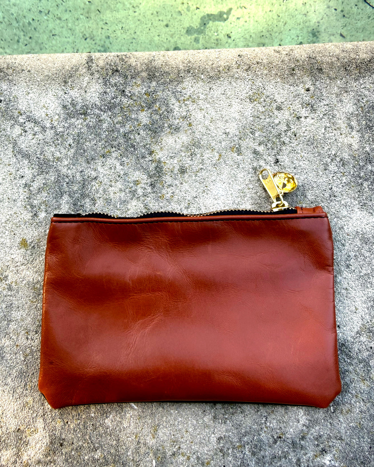 Kelly Green + Brown Two-Tone Leather Wallet • Upcycled Luxury Leather