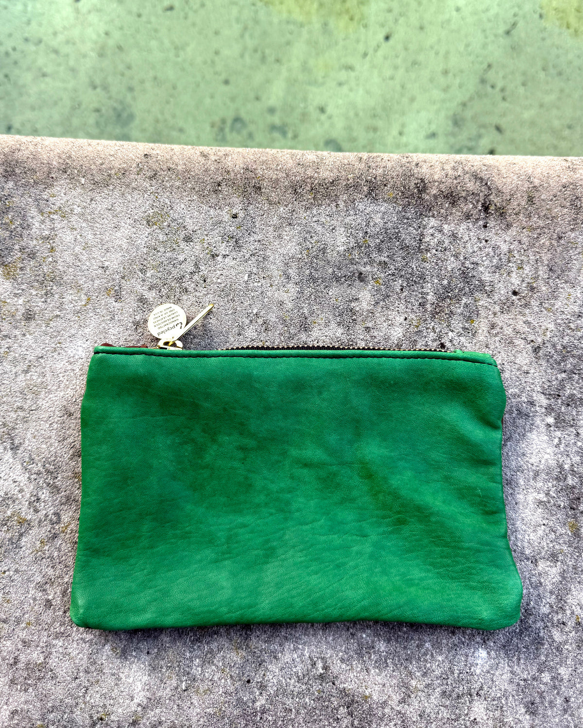 Kelly Green + Olive Two-Tone Leather Wallet • Upcycled Luxury Leather