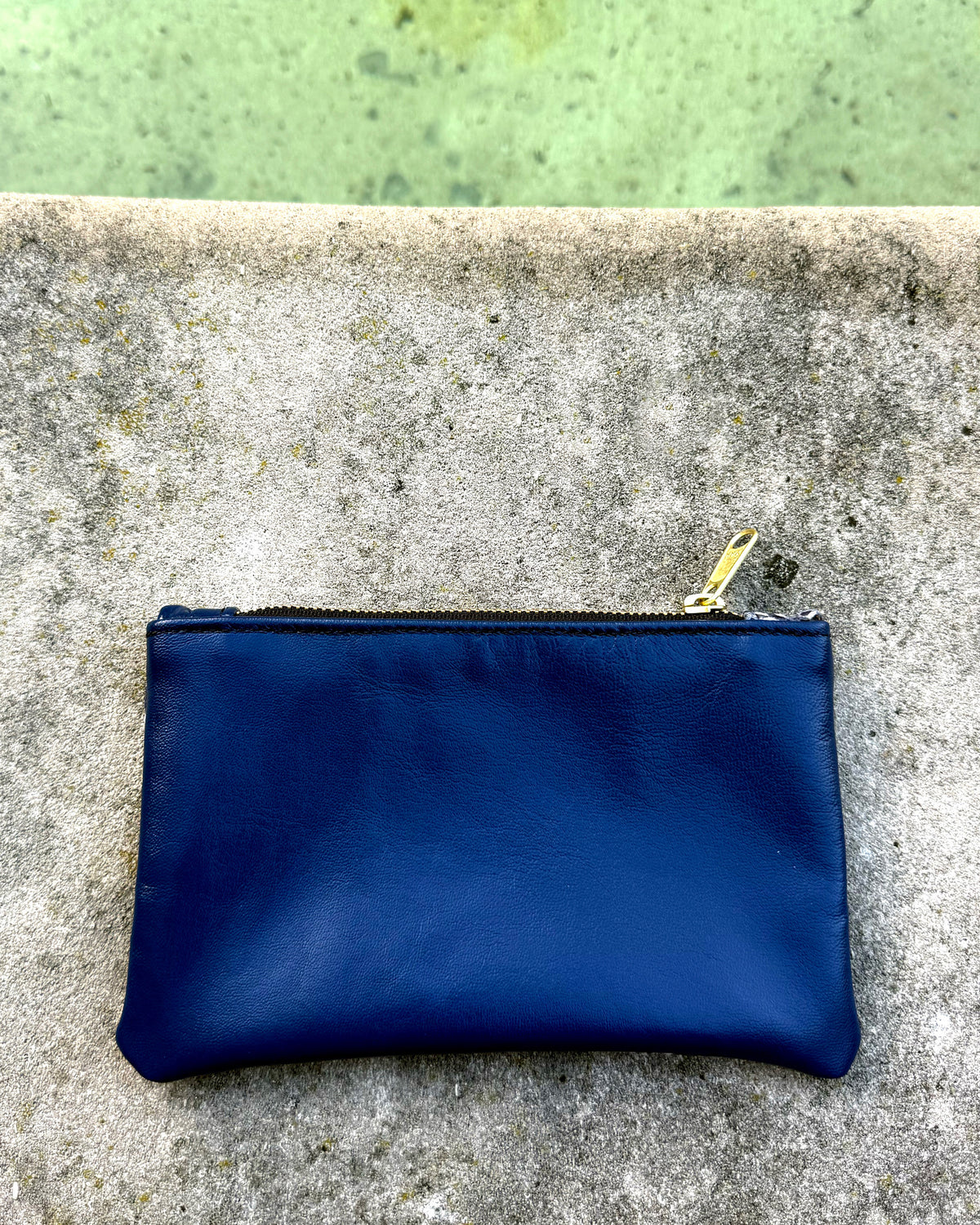 Black White Snake Print + Navy Two-Tone Leather Wallet • Upcycled Luxury Leather