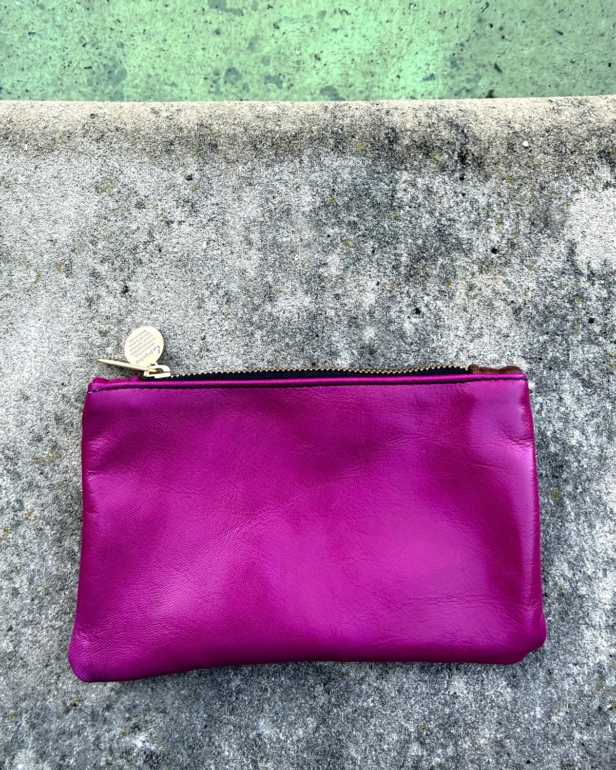 Olive + Pink Two-Tone Leather Wallet • Upcycled Luxury Leather
