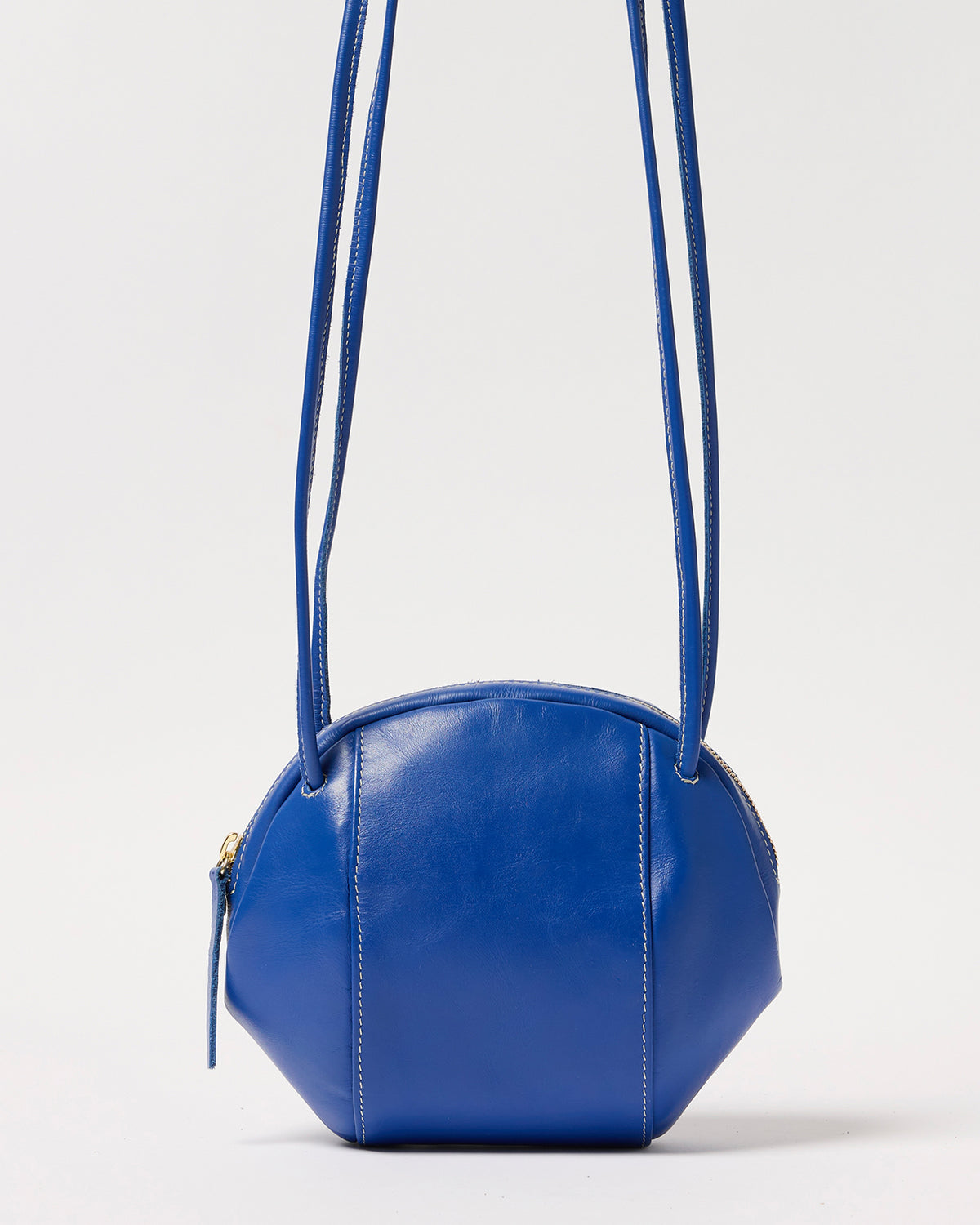 Electric Blue Leather Crossbody Bag • Luxury Upcycled Leather