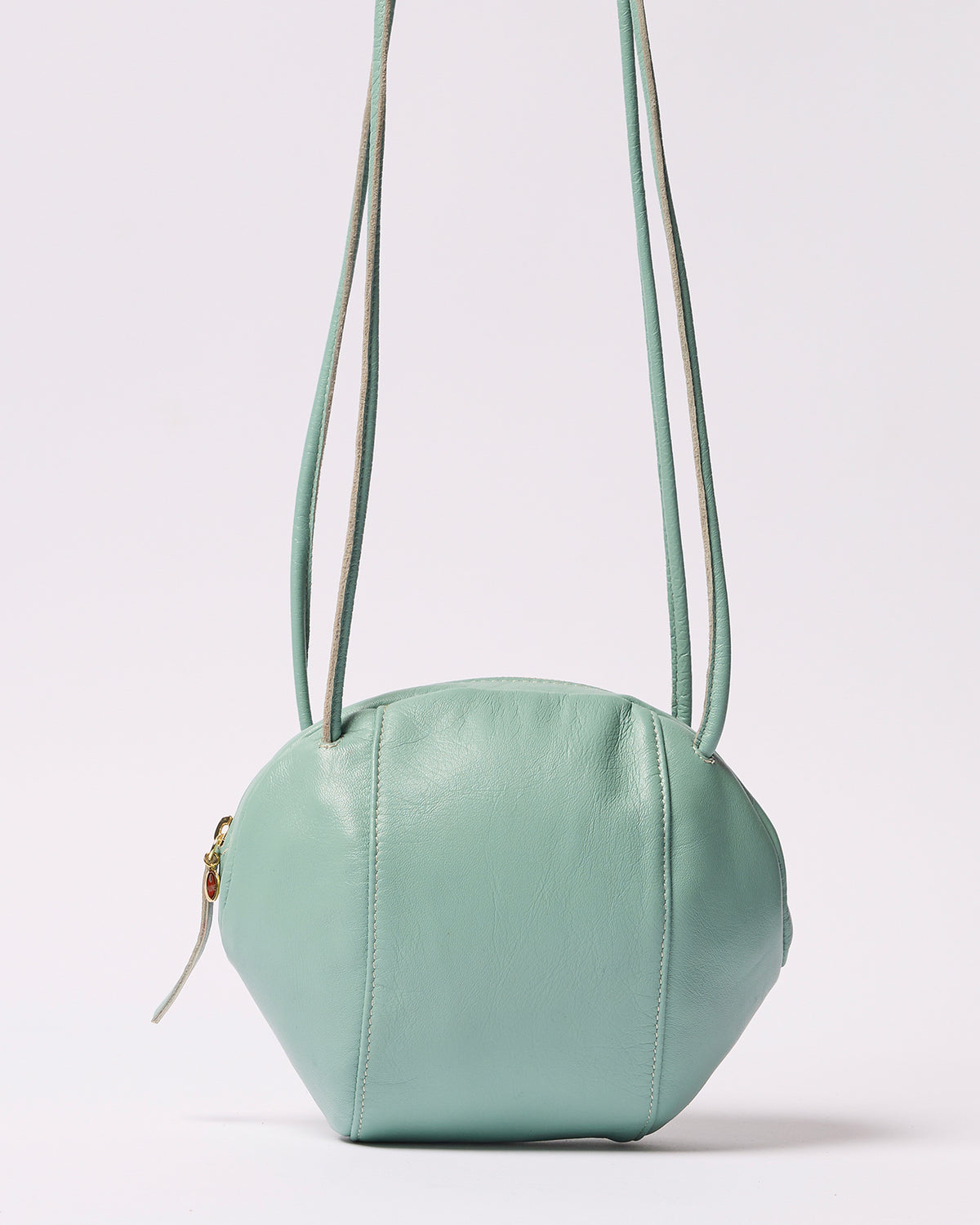 Dusty Mint Leather Crossbody Bag • Luxury Upcycled Leather