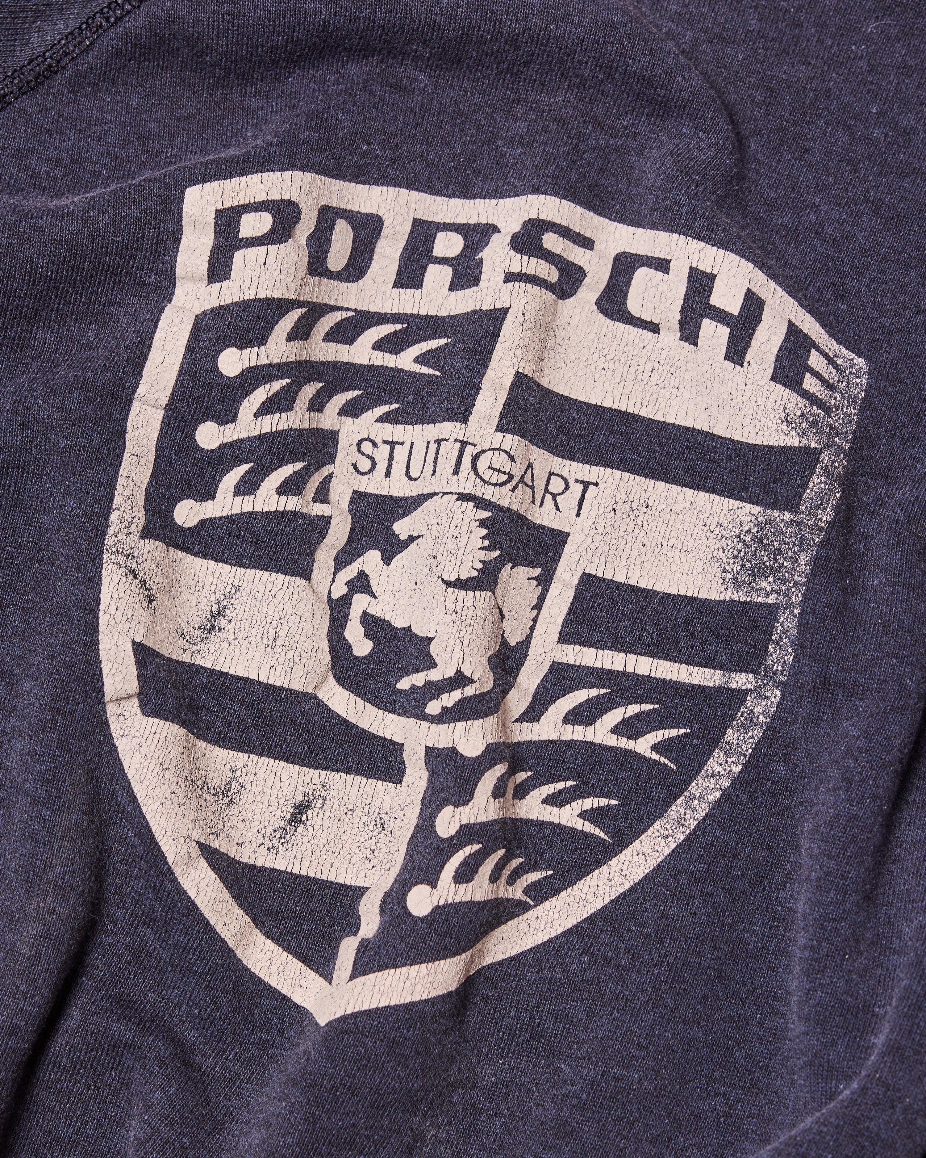 80's Porsche Sweatshirt, Black & White, Size Small