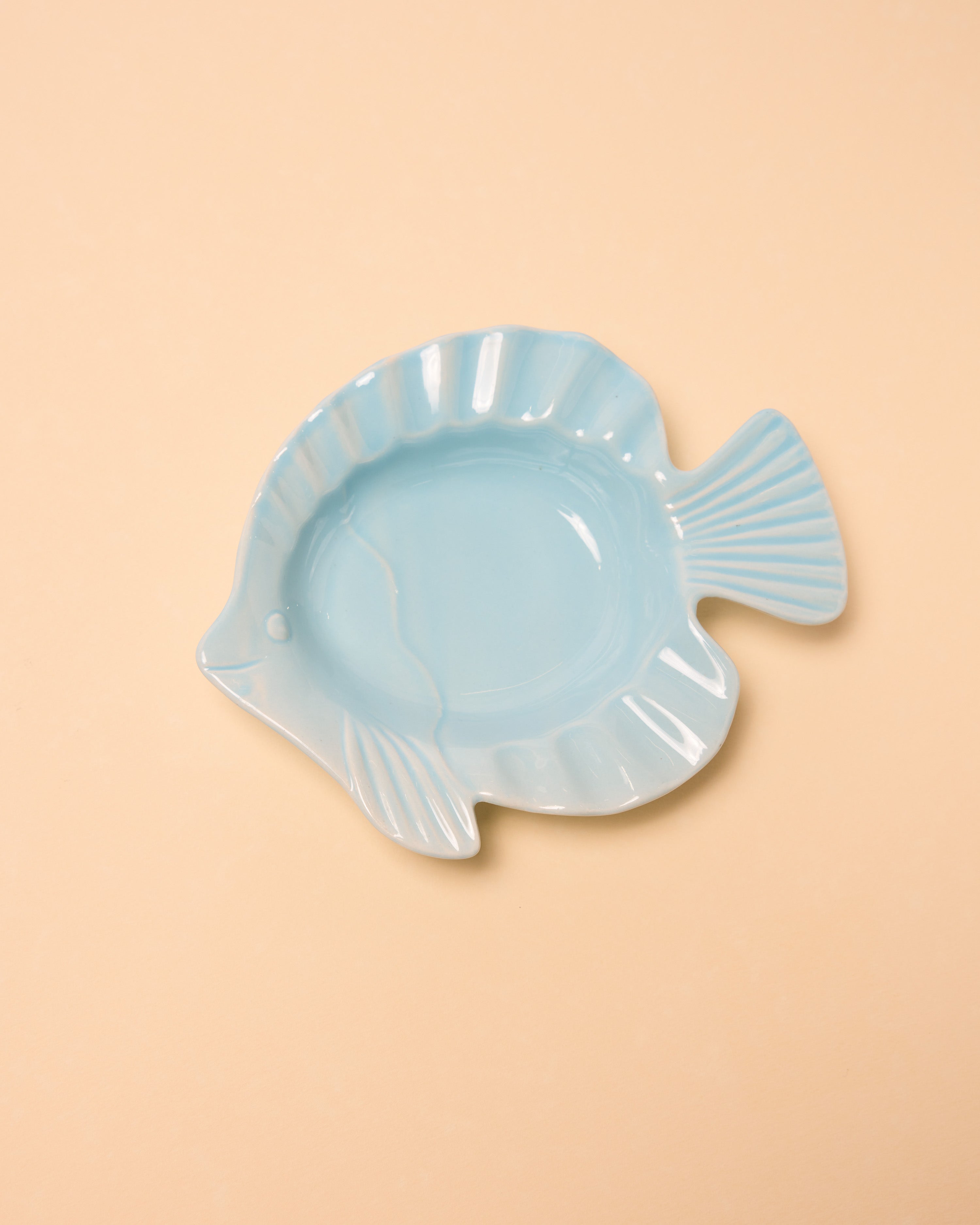 Vintage Pastel Blue Ceramic Fish Dish, Made in Japan