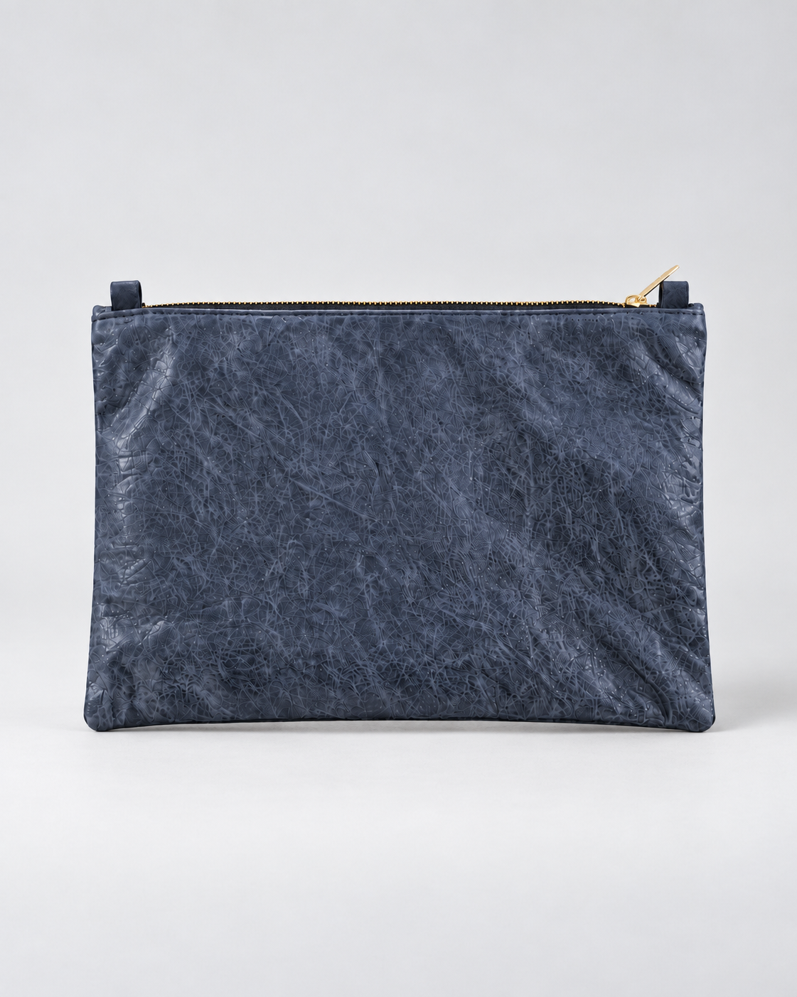 Washed Navy Leather Clutch • Luxury Upcycled Leather
