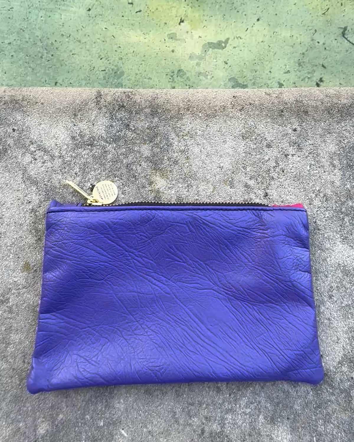 Purple Pink Two-Tone Leather Wallet • Upcycled Luxury Leather