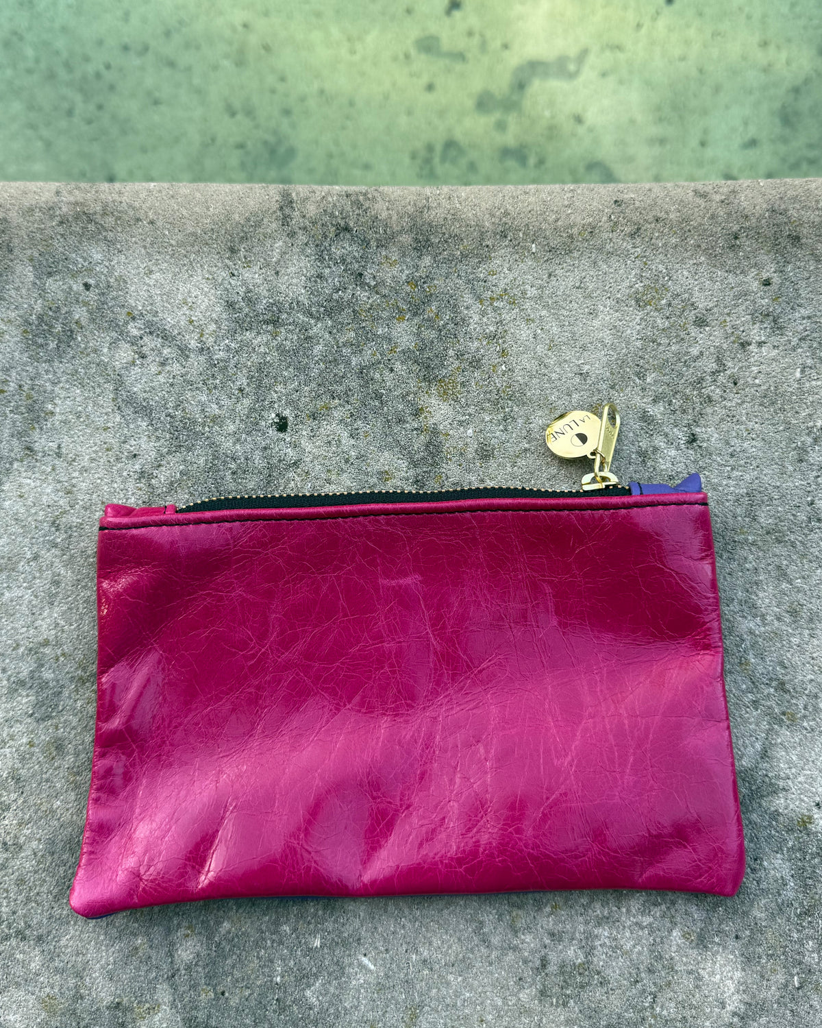 Purple Pink Two-Tone Leather Wallet • Upcycled Luxury Leather