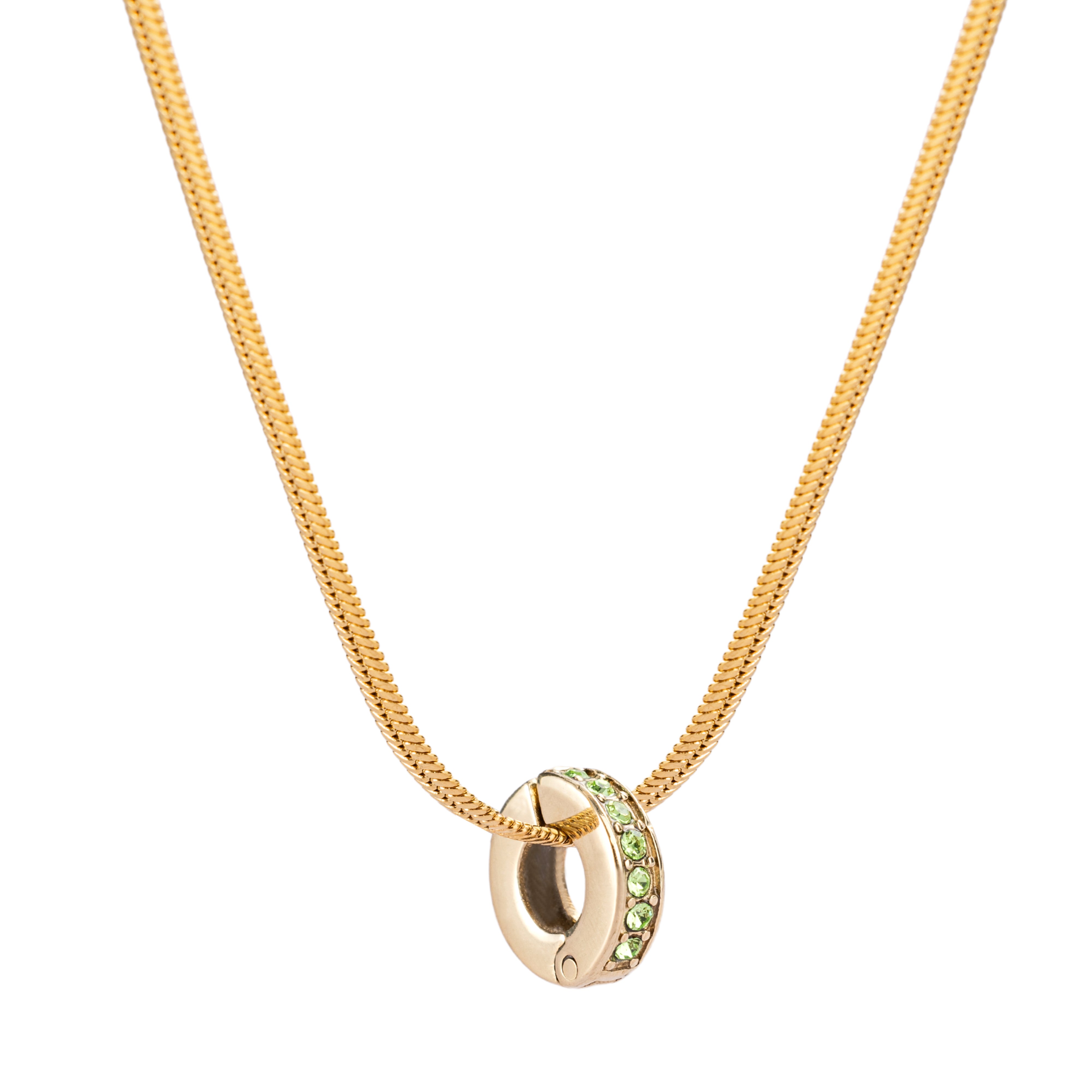 Gold Peridot August Birthstone + Solar Necklace Set