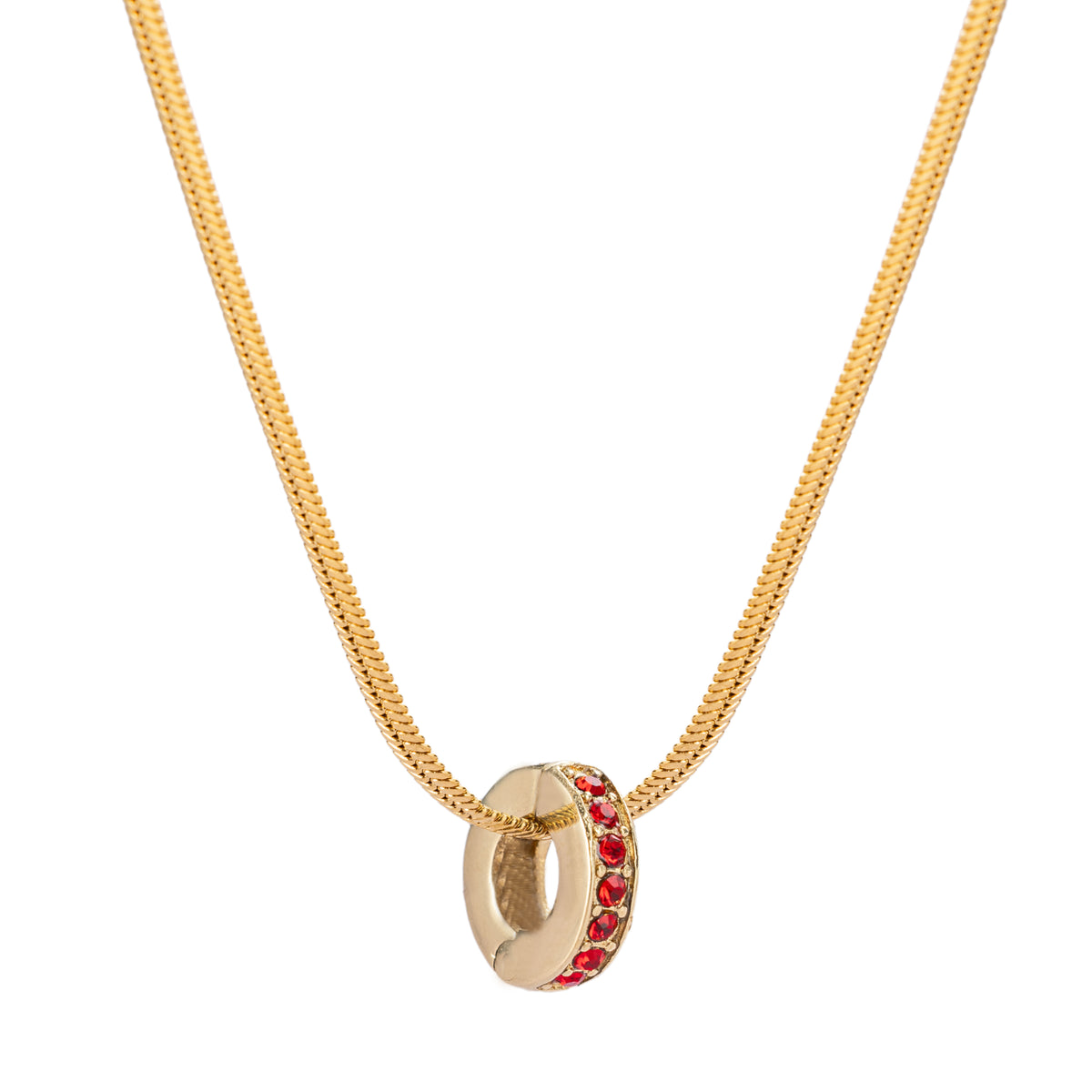 Solar Ruby Gold Ruby July Birthstone + Solar Necklace Set