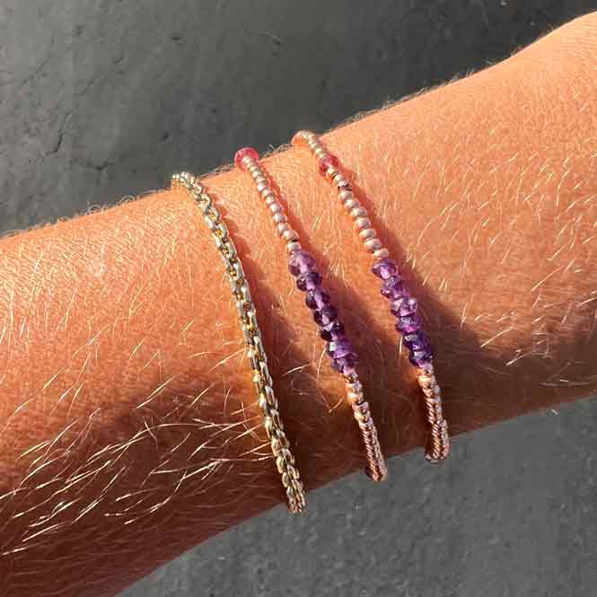 Amethyst Star Dust Upcycled Luxury Bracelet