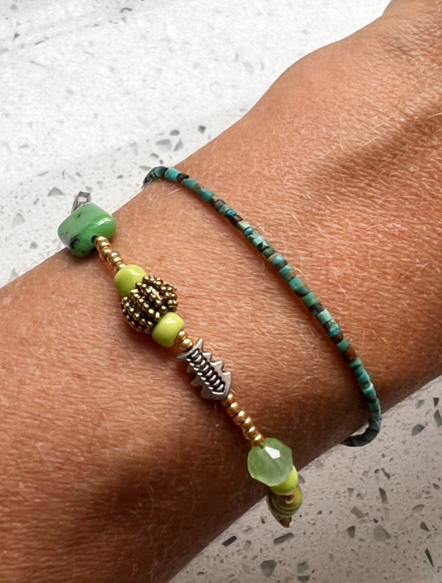 Green Flash Amazonite Upcycled Luxury Bracelet