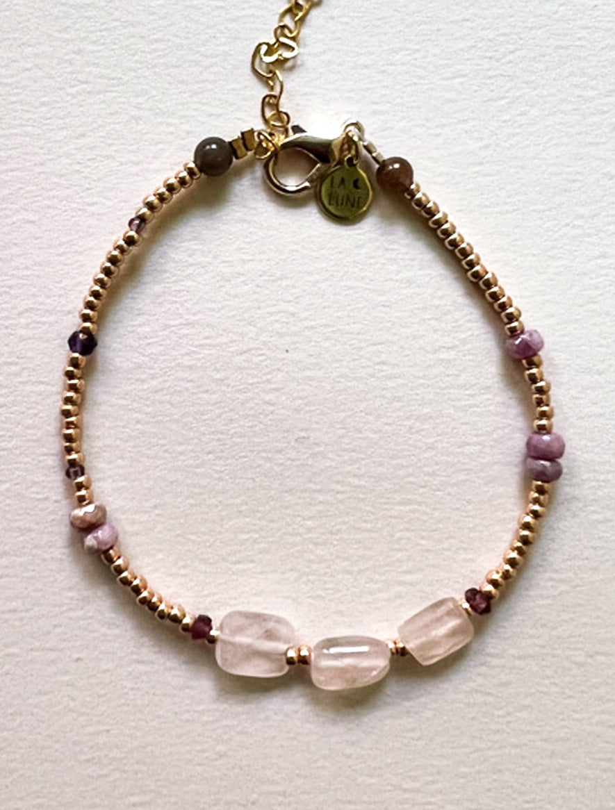 Strawberry Moon Quartz Upcycled Luxury Bracelet